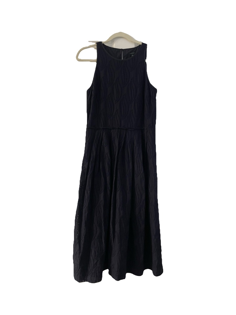 Ann Taylor Navy Sleeveless Eyelet Maxi Dress